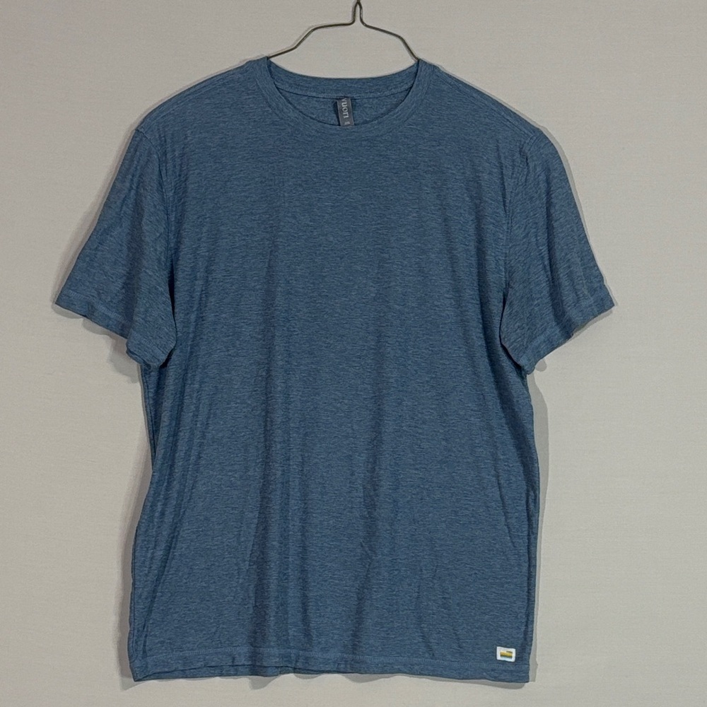Vuori Performance T-Shirt Heather Blue Short Sleeve Crewneck Size L